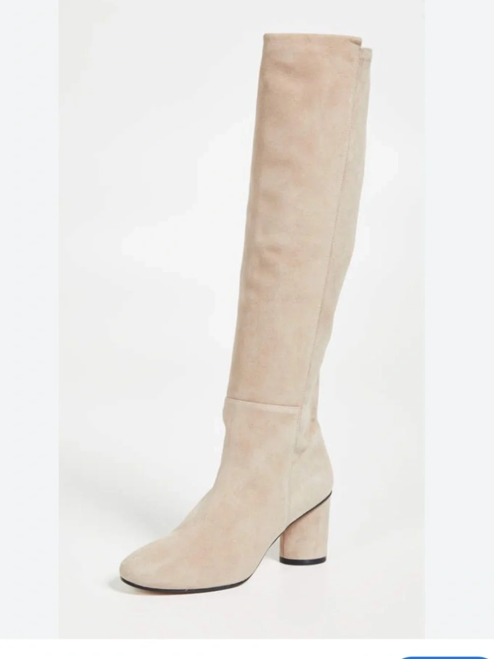 Stuart Weitzman 6 Women’s Tall Suede Block Heel Boots in Light Taupe